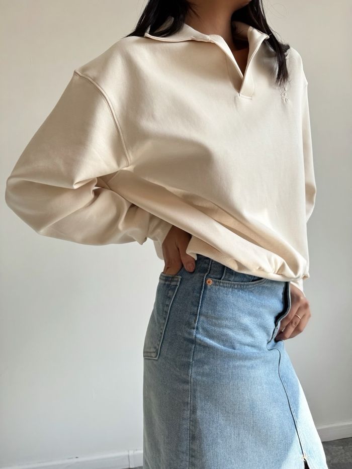 Creamy beige polo shirt