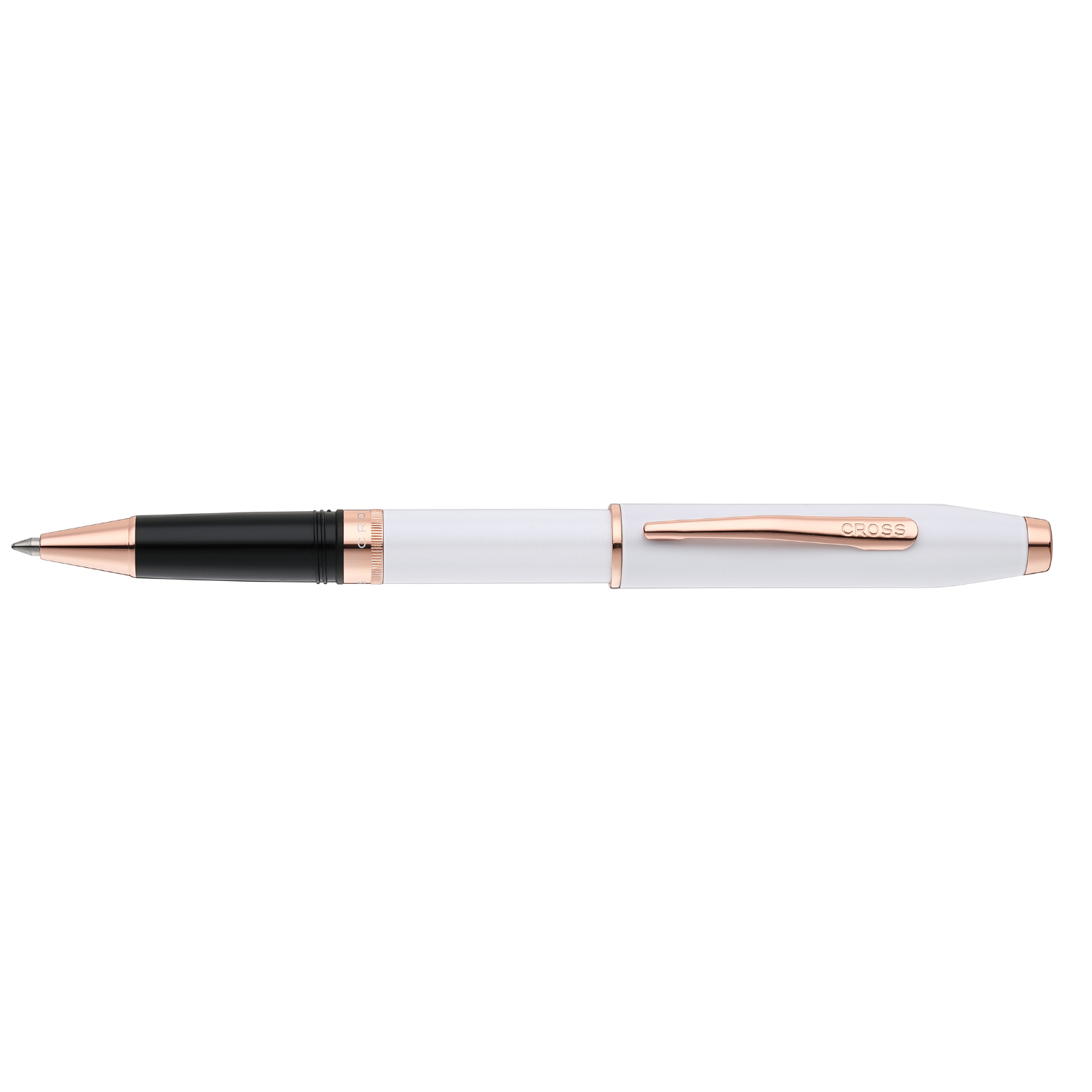 Foundry Pearl White Lacquer with Rose Gold Appointments Rollerball
