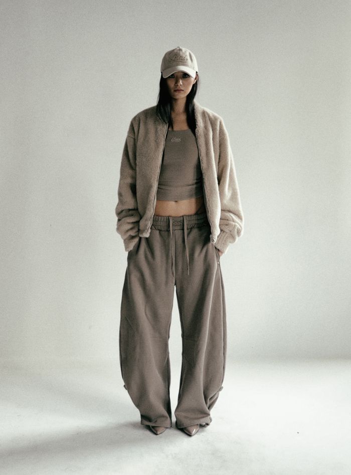 Beyond Soft Light Fur Zip Up Jacket - Sand