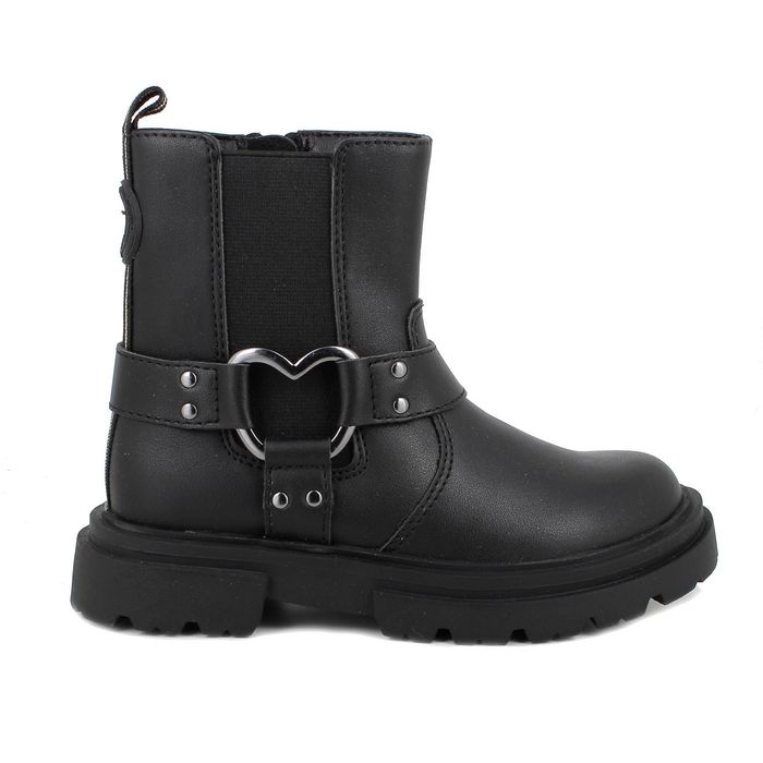 PRIMIGI: Охидын Хар Ankle Boots — Зүрхэн Чимэглэлтэй