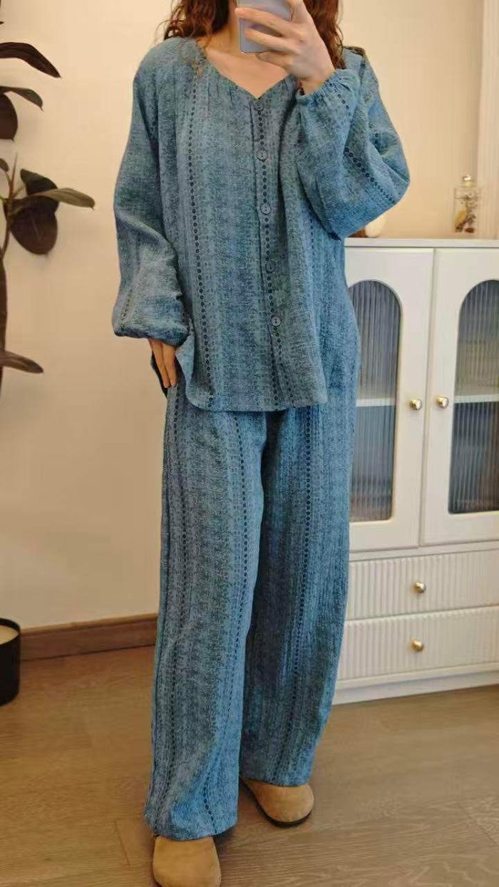 Муслин цэвэр даавуун гэрийн хос хувцас