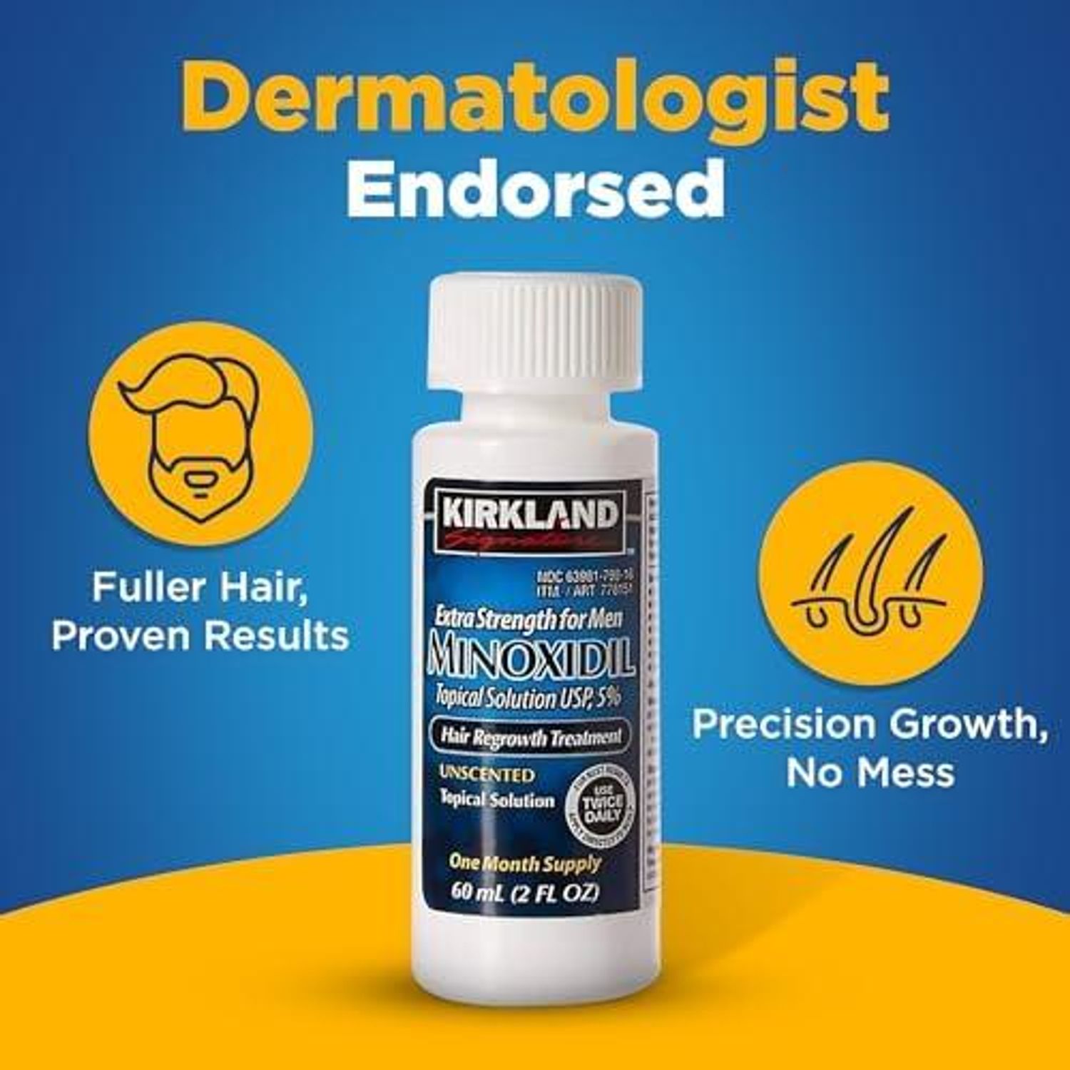 MinOxidil 5% Эрчүүдийн үс ургуулах уусмал 1 сарын хэрэглээ