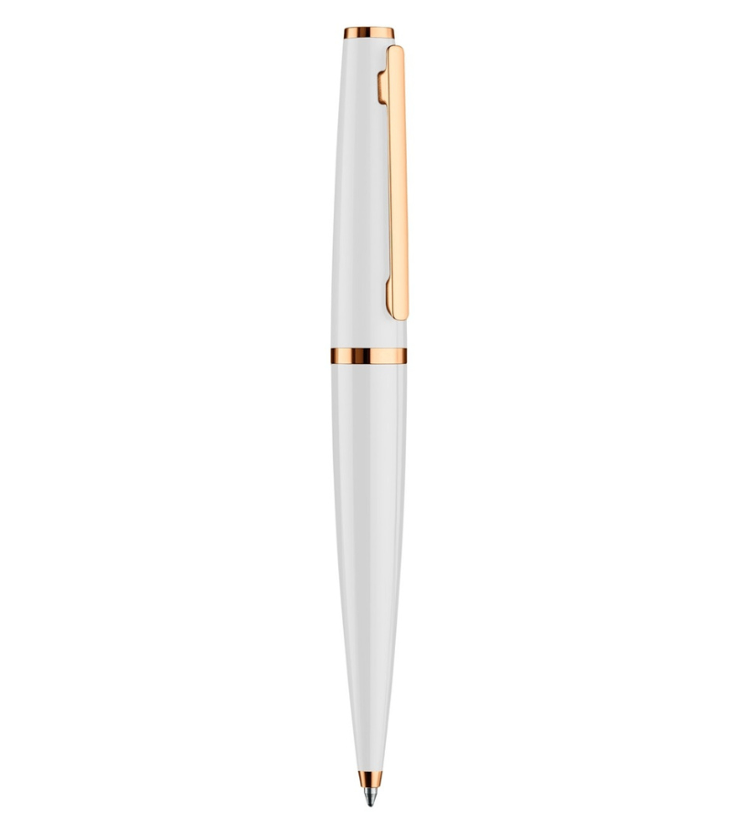 Otto-Hutt Design 06 Ballpoint pen, white shiny, fittings roségold plated