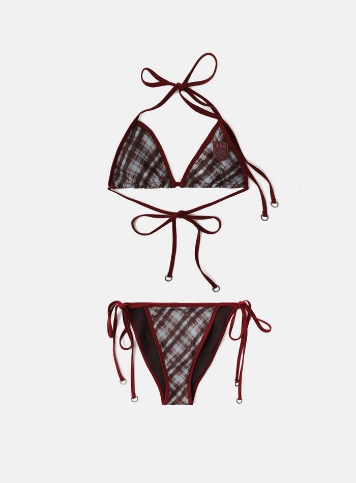 Vintage Club Bikini SET - Check Red