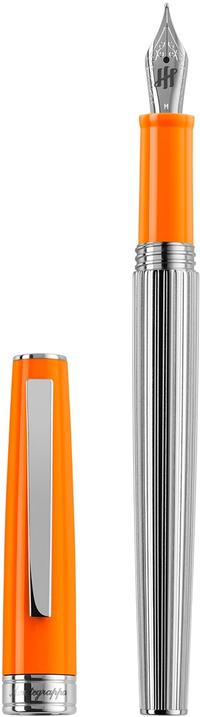 Montegrappa Armonia Duetto Fountain Pen, Steel, Orange Medium