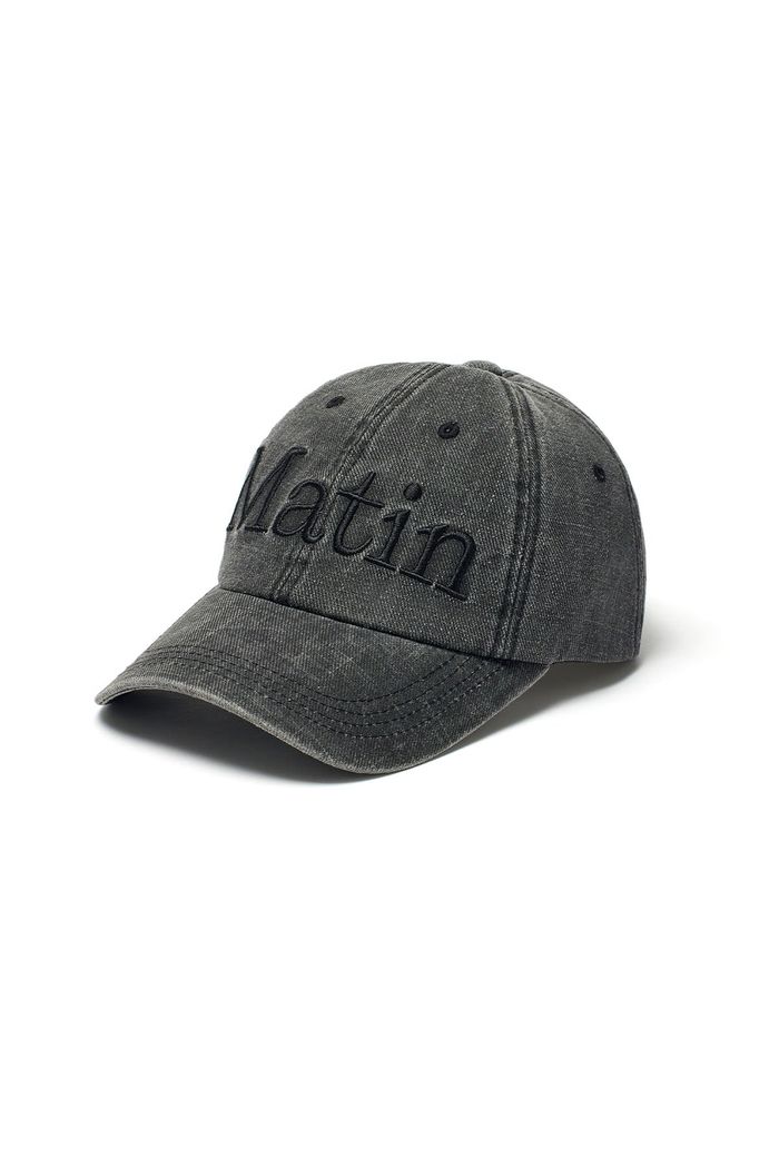 MATIN LOGO WASHED BALL CAP IN BLACK