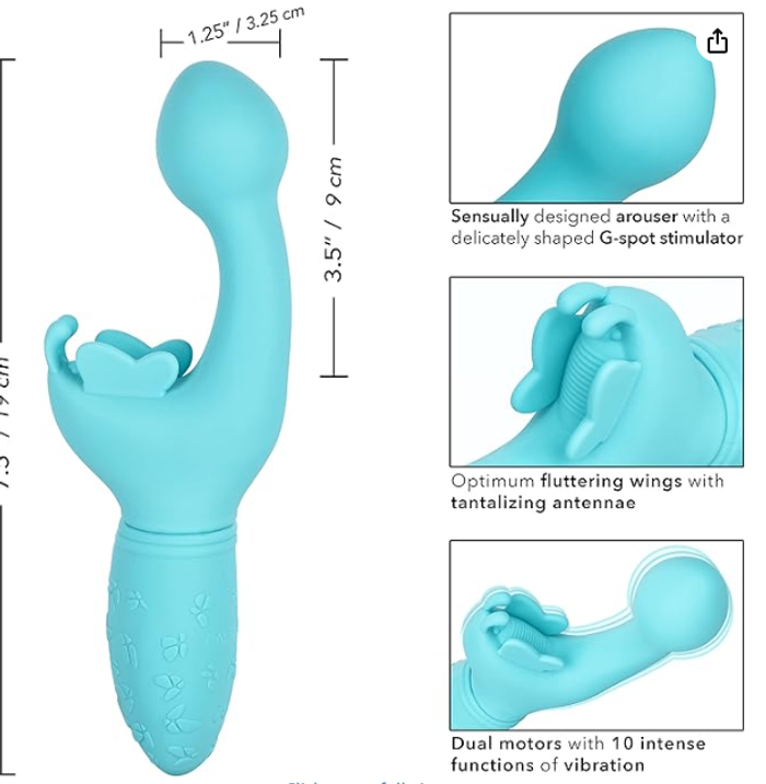 CalExotics Butterfly Kiss Rechargeable Butterfly Kiss Blue