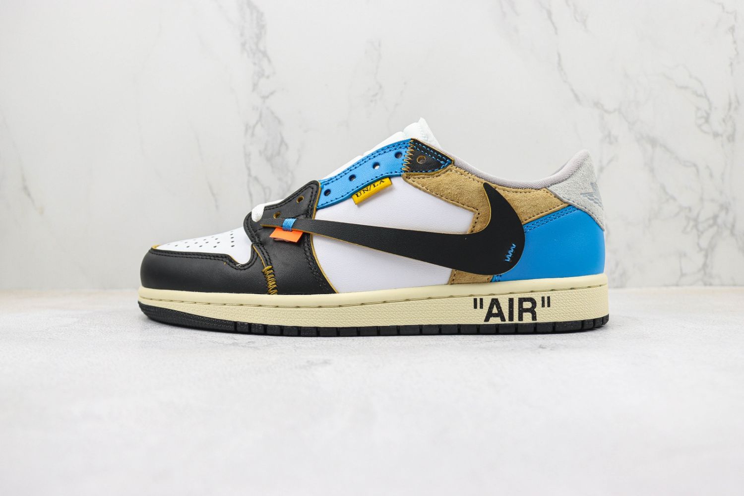 Customized Travis Scott x OFF-WHITE x Union x Air Jordan 1 Low Blue