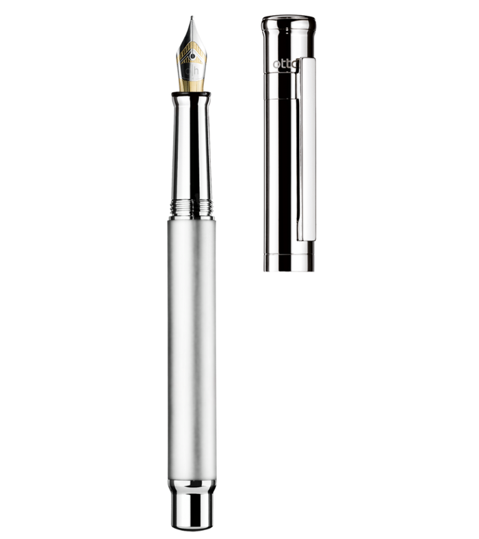 Otto-Hutt Design 04 Fountain Pen - "Platin gray, Barrel platin plated matte, parts platinated shiny"