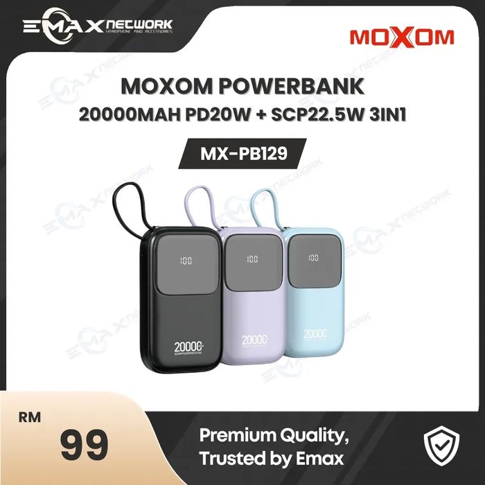 Moxom PB129 Хурдан Цэнэглэх Зөөврийн Цэнэглэгч (20,000 mAh)