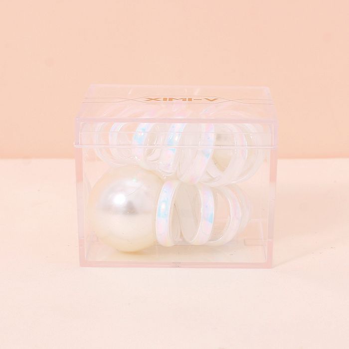 Large Pearl Spiral Hair Ties 2 PCS (White)