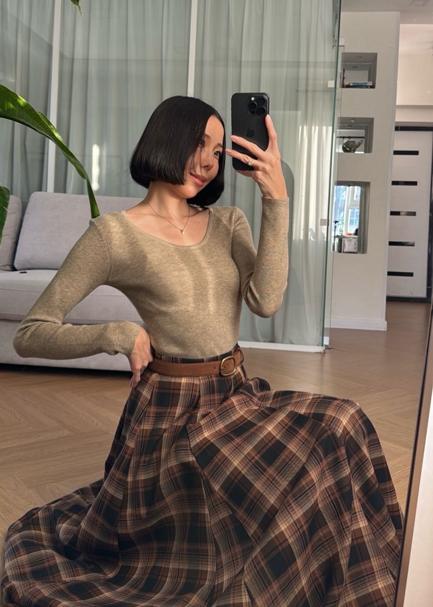 Wool Blend U-neck Top