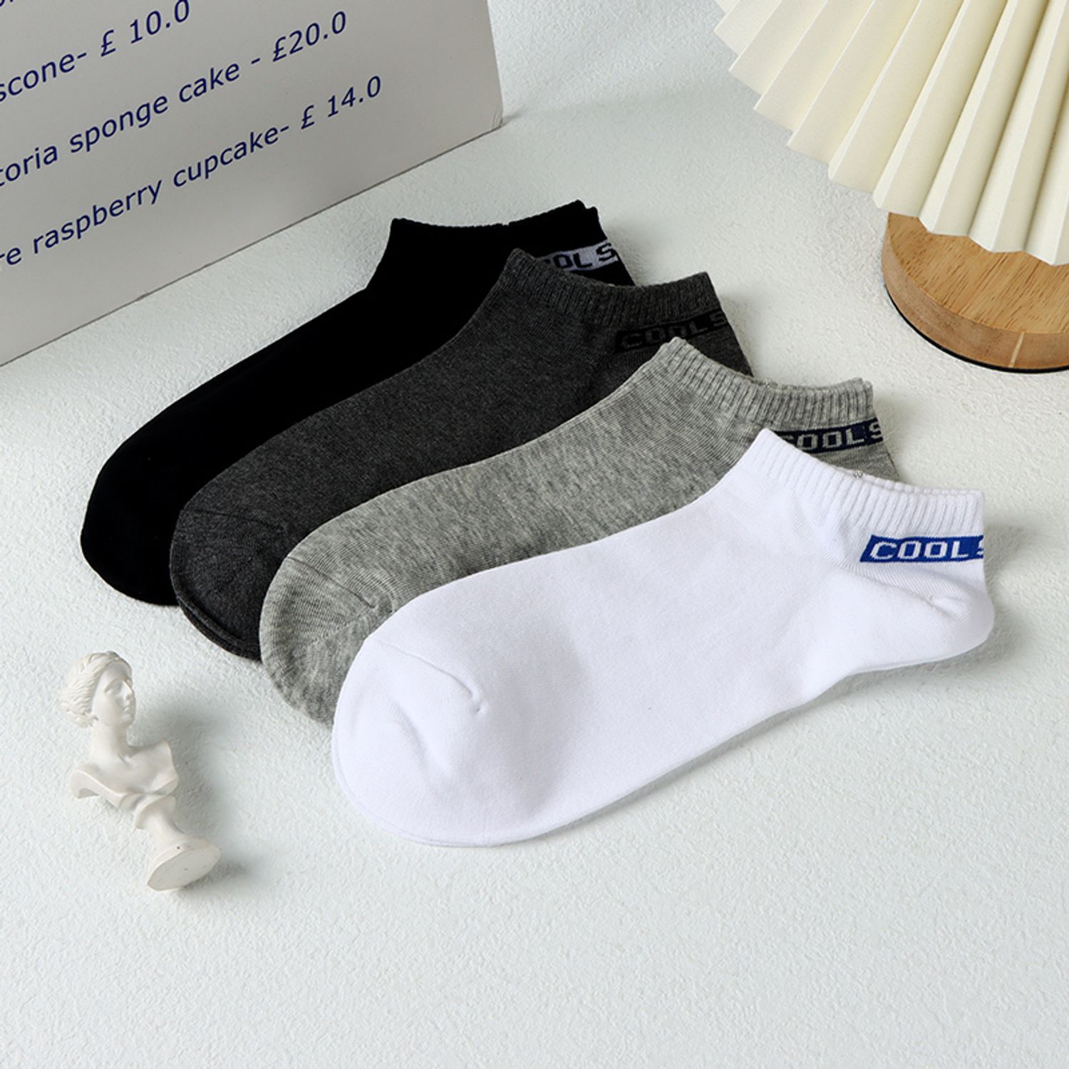 Simple English Letters Socks for Men 2 Pairs