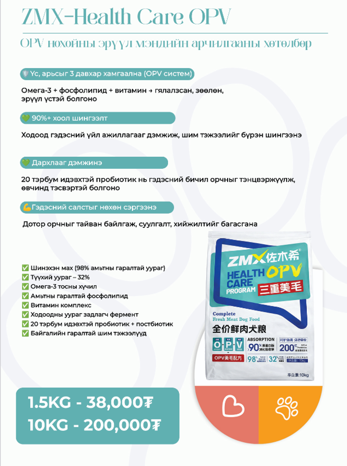 ZMX Health Care OPV Dog Food