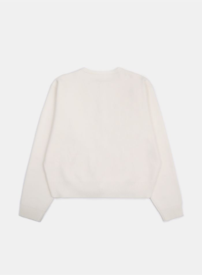  Heavyweight Button Up Cardigan - Cream