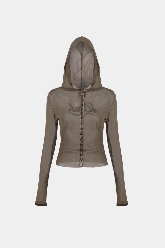 Breeze Button Up Hoodie Long Sleeve - Tobacco