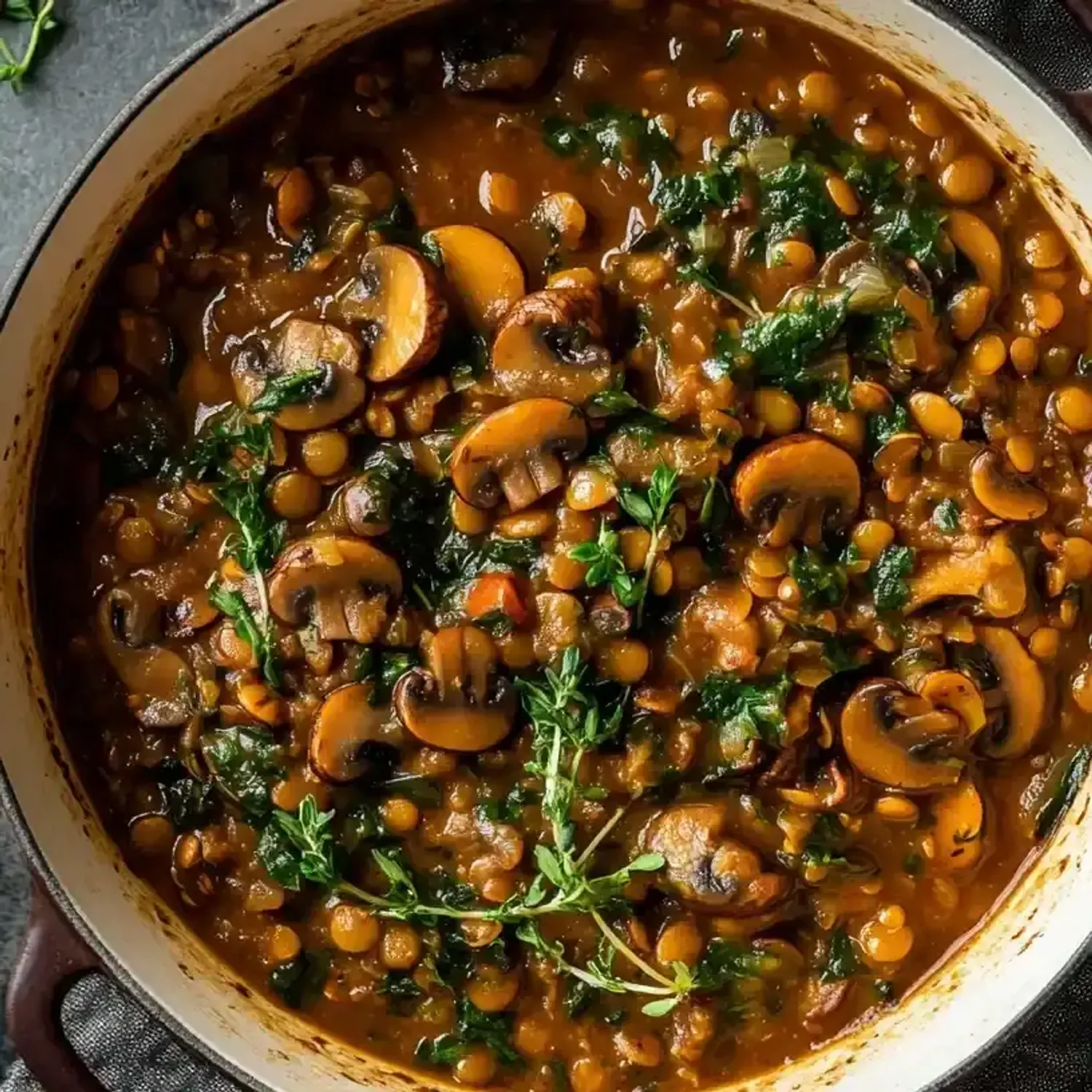 Lentil & mushroom stew