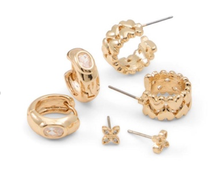 ANIE-972-GOLD/CLEAR MULTI-L Earrings