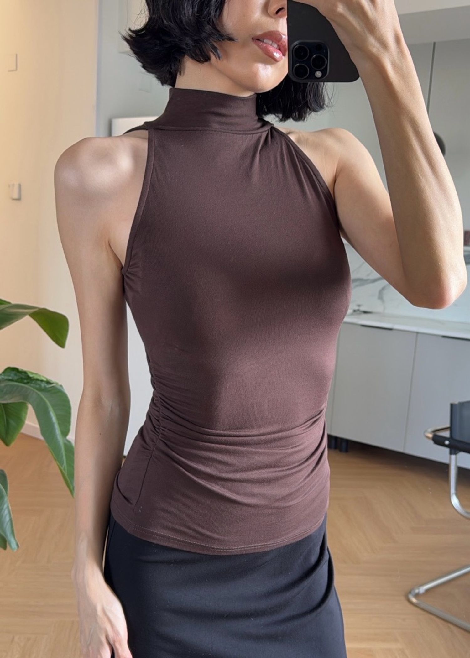 Brown turtleneck