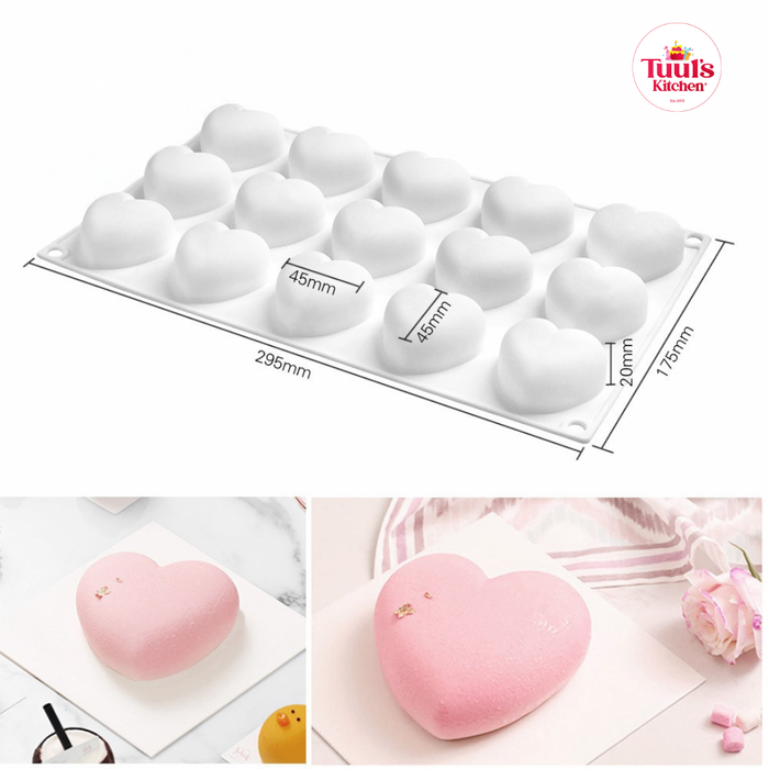 Мүссний силикон жижиг зүрхэн 15тай хэв