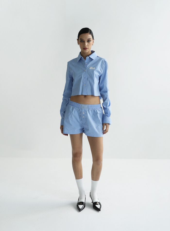  Solid Boxer - Blue/Stripes