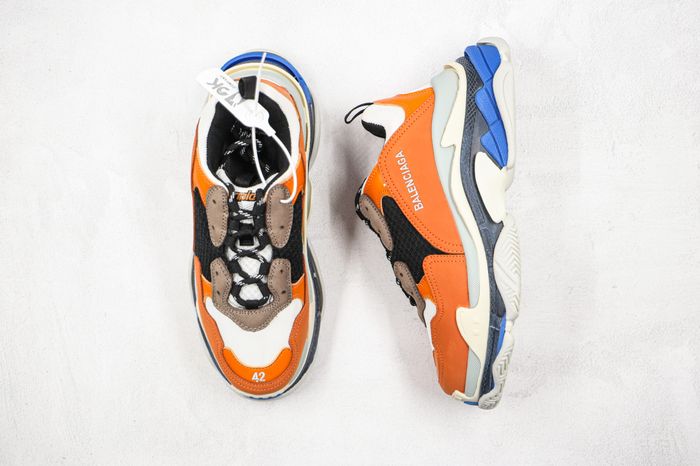 Balenciaga Multicolor Leather and Mesh Triple S Platform