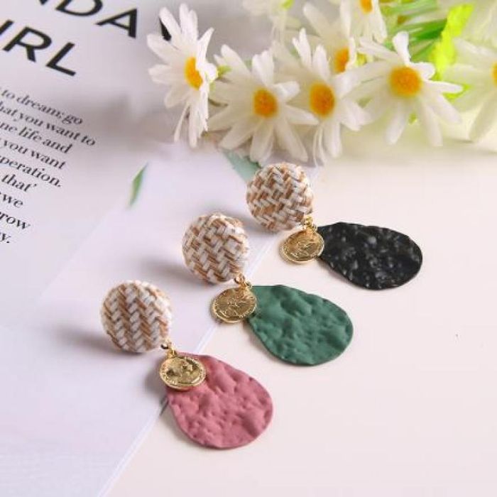 Nordic Style Waterdrop Dangle Painted Earrings