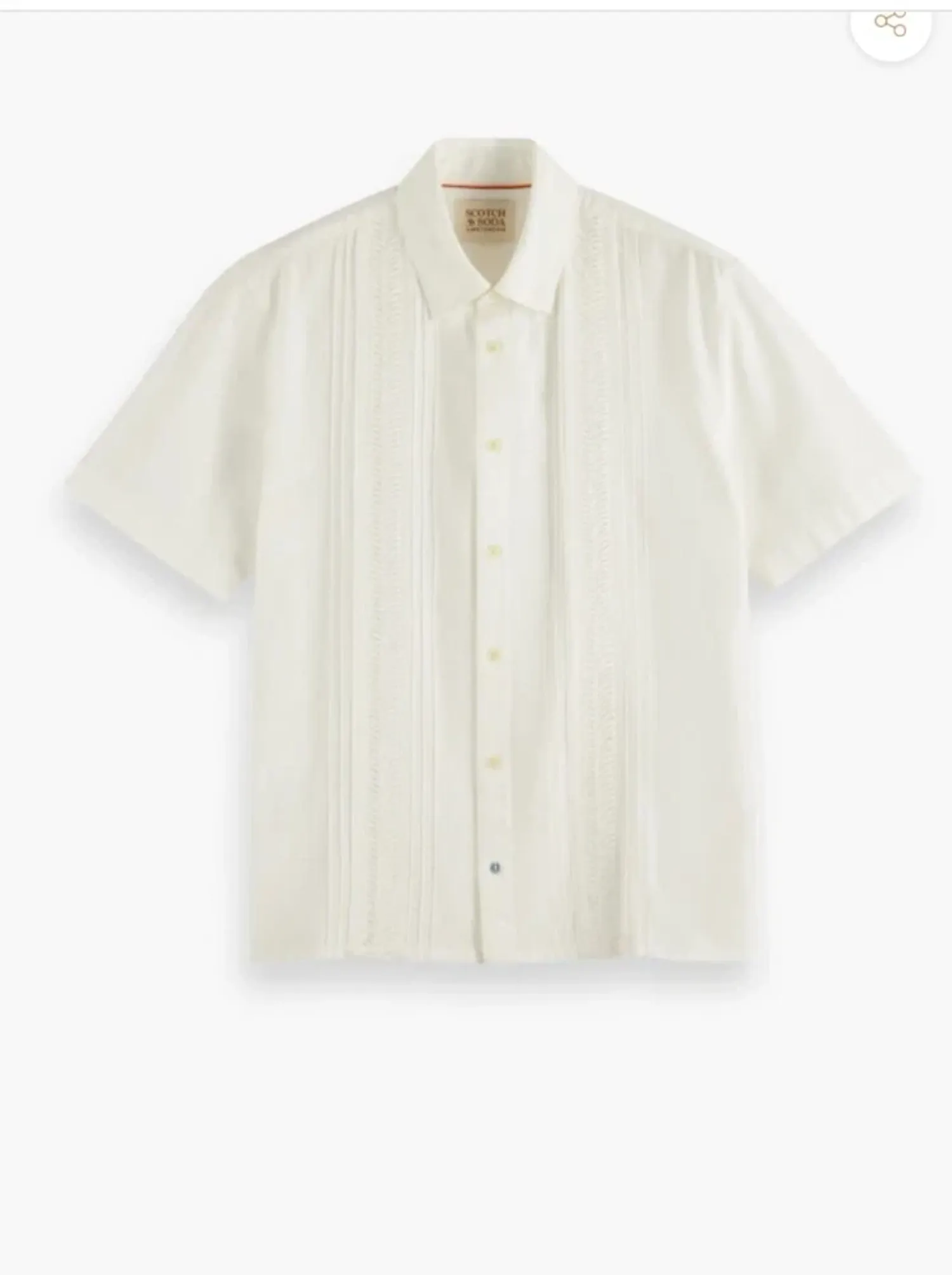 Scotch & Soda Amsterdam Men's Short Sleeve Shirt, White, XL