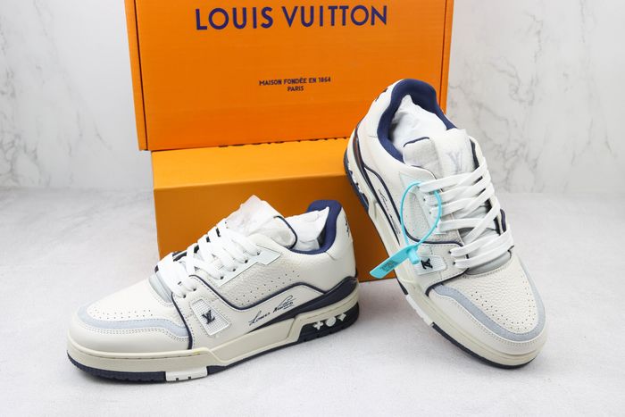 Louis Vuitton Trainer #54 Signature White Marine