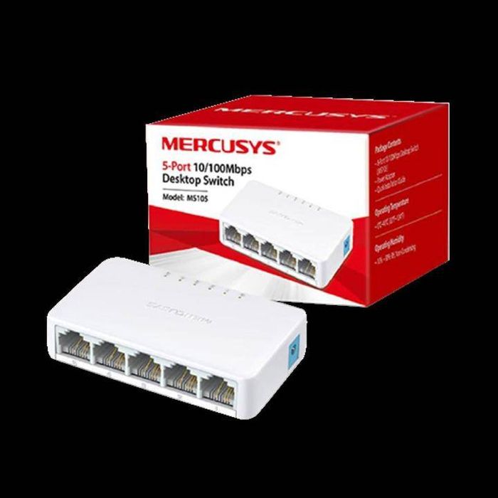MERCUSYS MS105 5-Port 10/100Mbps Desktop Network Switch (Plug & Play)