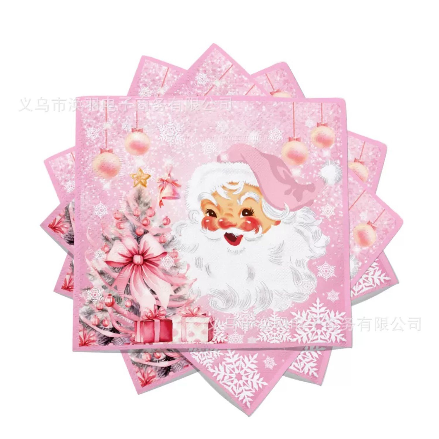 Шинэ жилийн салфетка (Pink Santa)