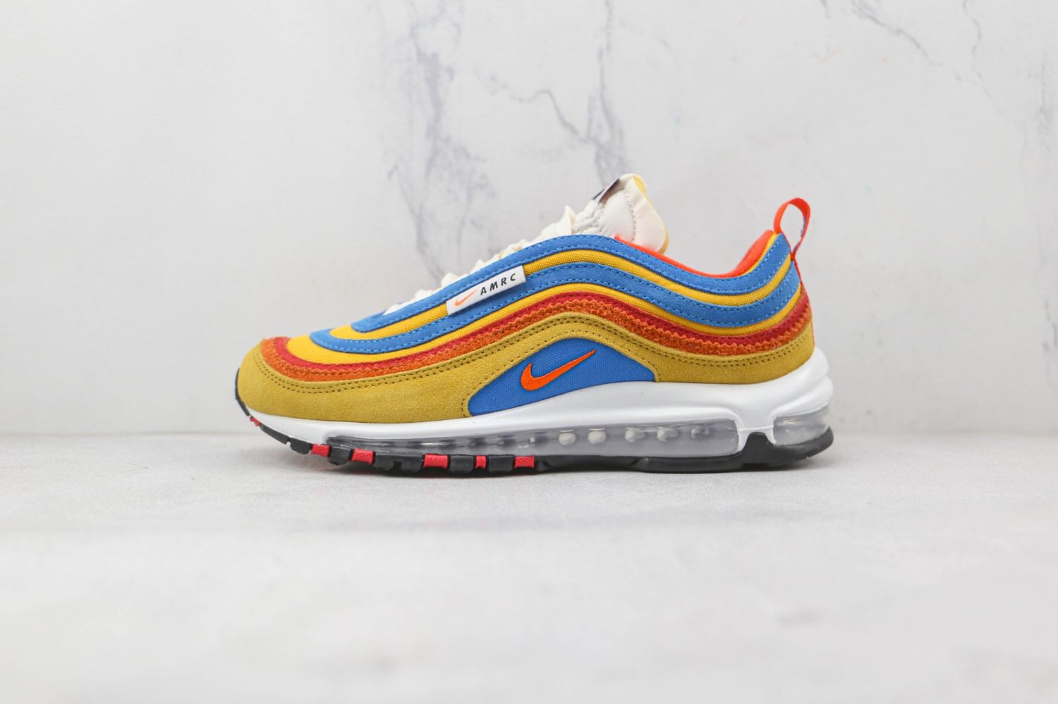 Nike Air Max 97 SE Pollen Light Photo Blue University Red Orange 