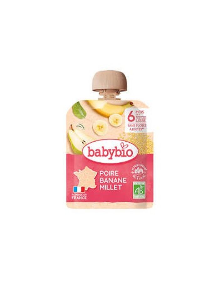 Babybio Гадил, лийр, шар будаатай нухаш 90гр 6+сар