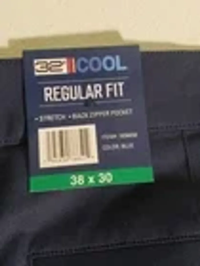 32 Degrees Cool Regular Fit Flat Front Stretch Men Pant, Navy Blue, Size 38x30