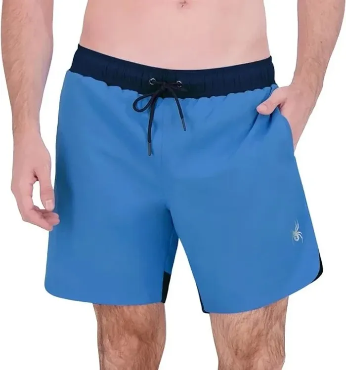 Spyder Men's UPF 30+ Breathable Comfort Stretch Swim Short, Blue, Size M