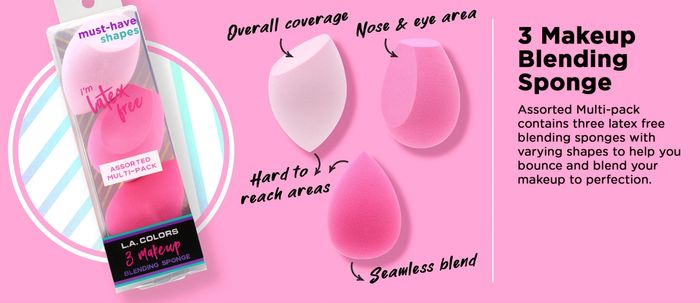 LA Colors 3 pcs makeup sponge