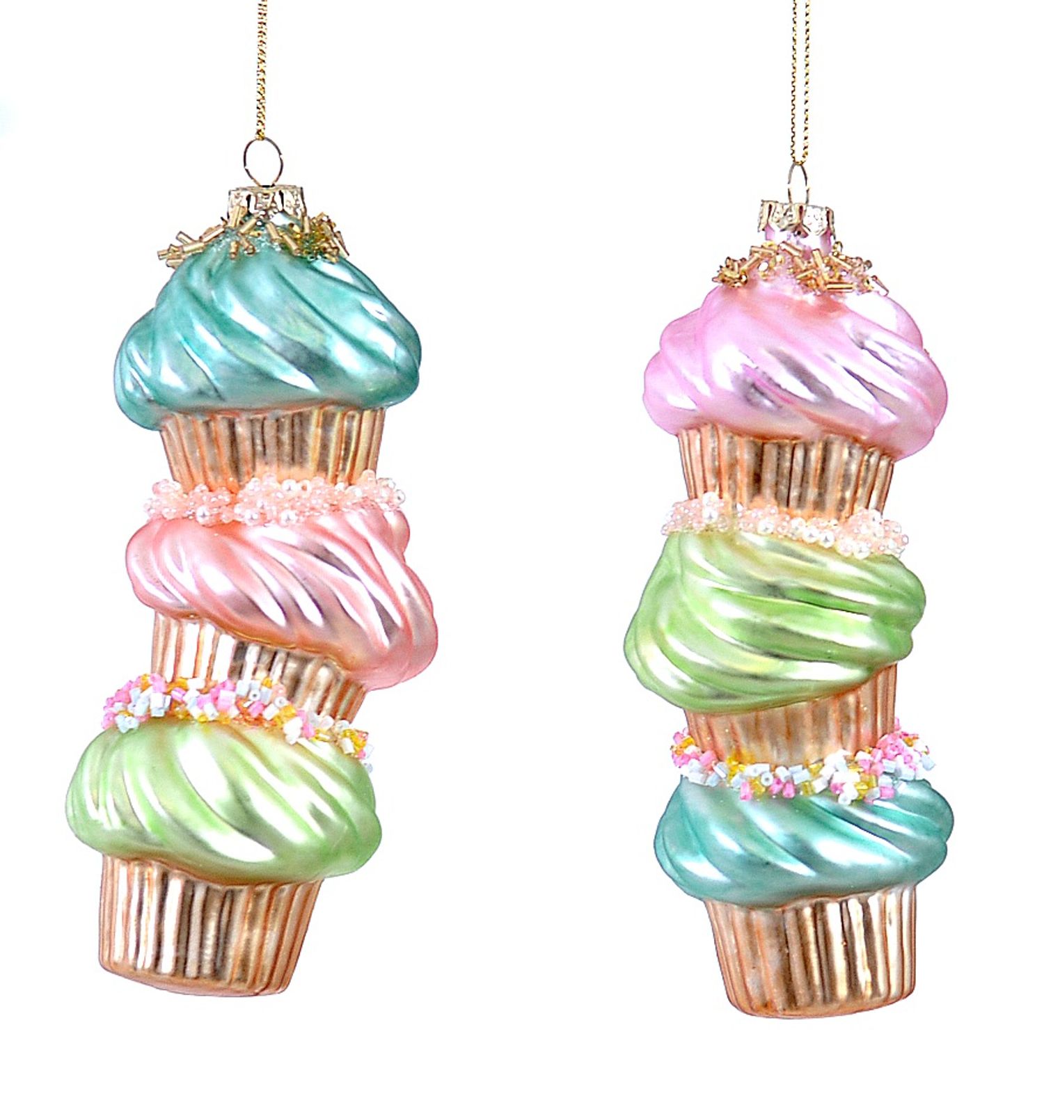 Glass three cupcakes 