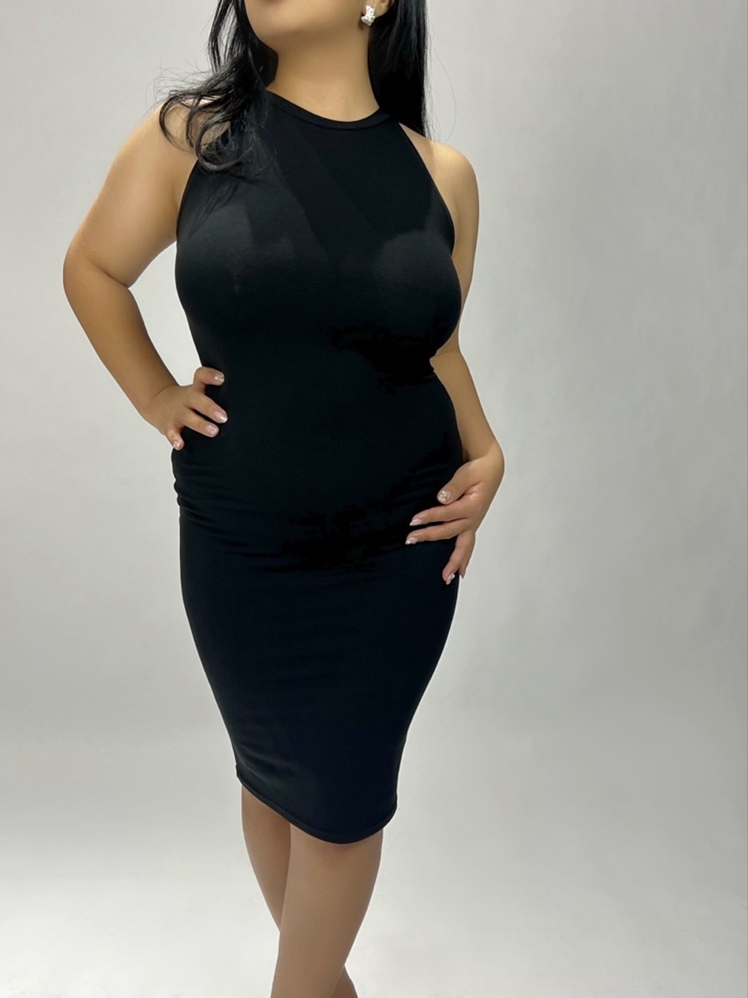 Halter neck midi dress