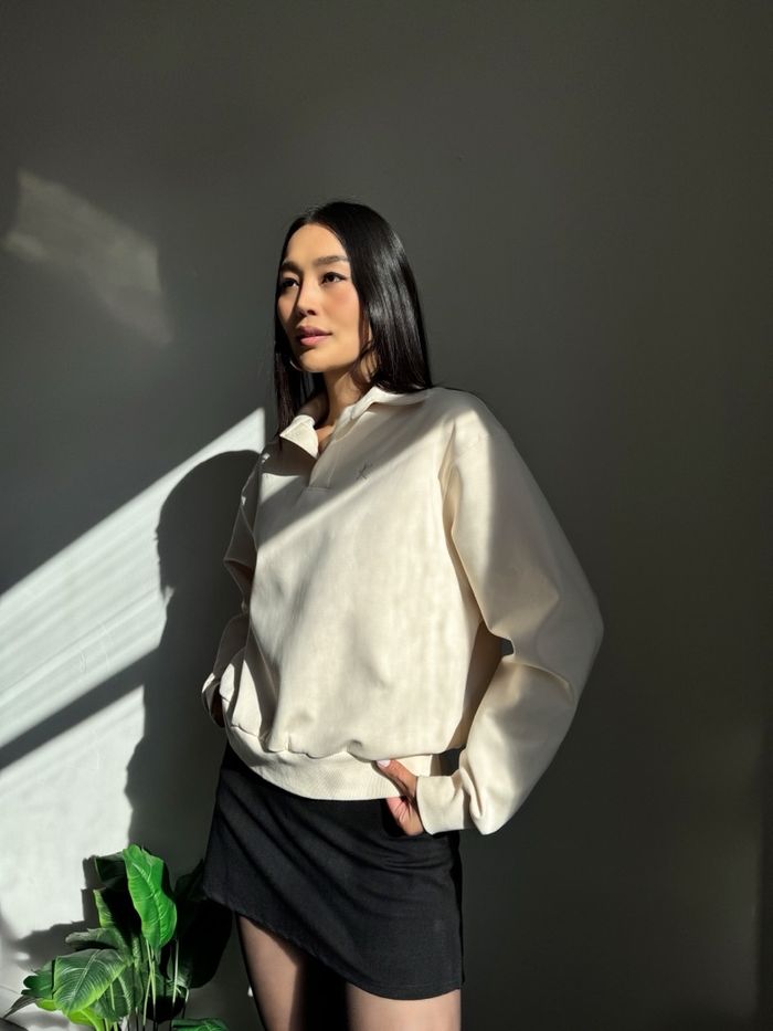 Creamy beige polo shirt