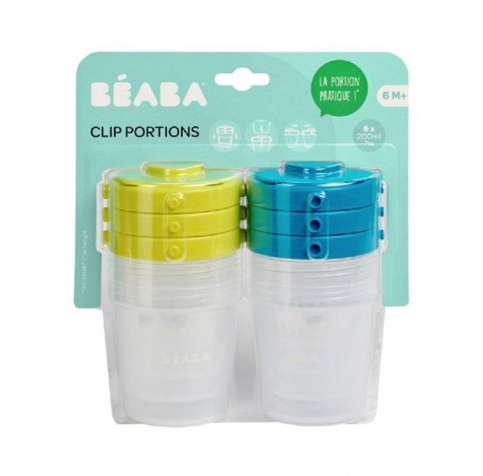 Beaba Clip Portions Хэмжүүртэй Хоол Хадгалах Савны Багц (200мл *6 ш)