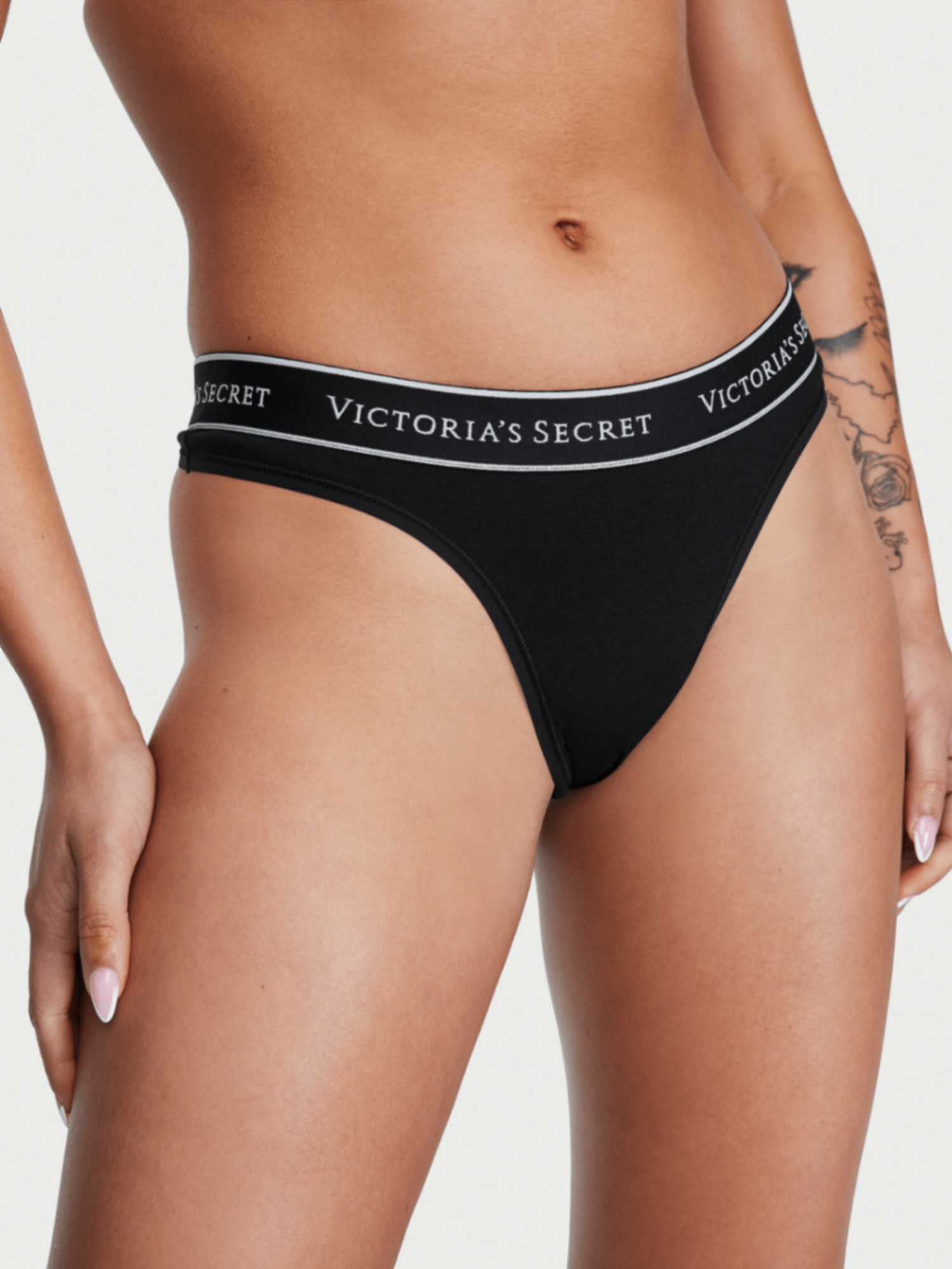 Logo Cotton Thong Panty