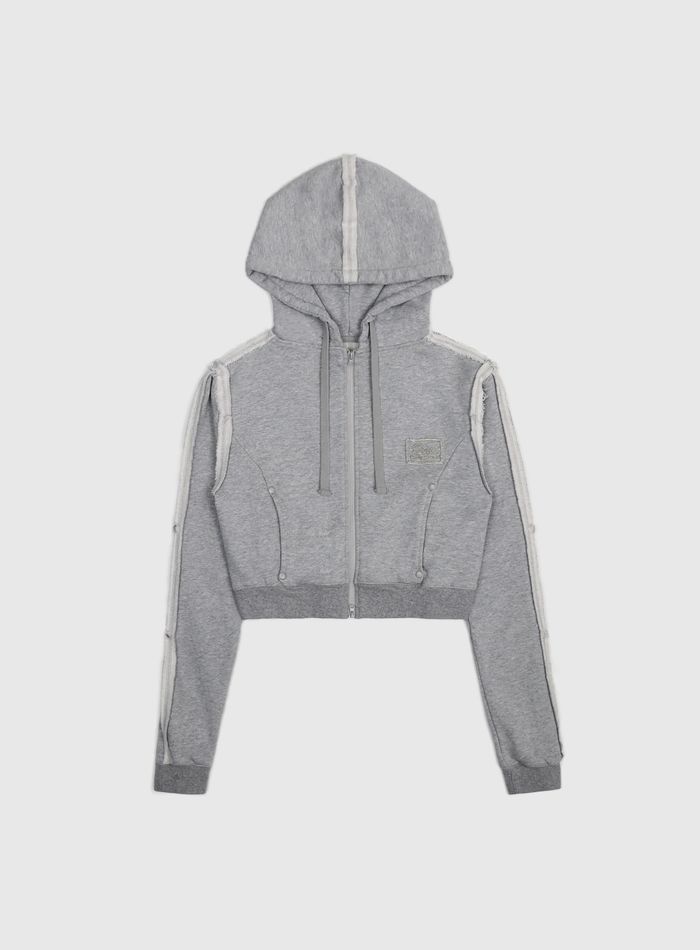  Low Edge Hoodie Slim Fit - Grey