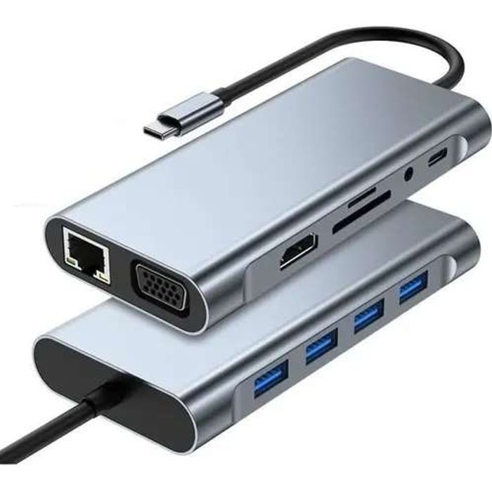 Type-C to HDTV 11-in-1 Multi-Function Dock Station Adapter