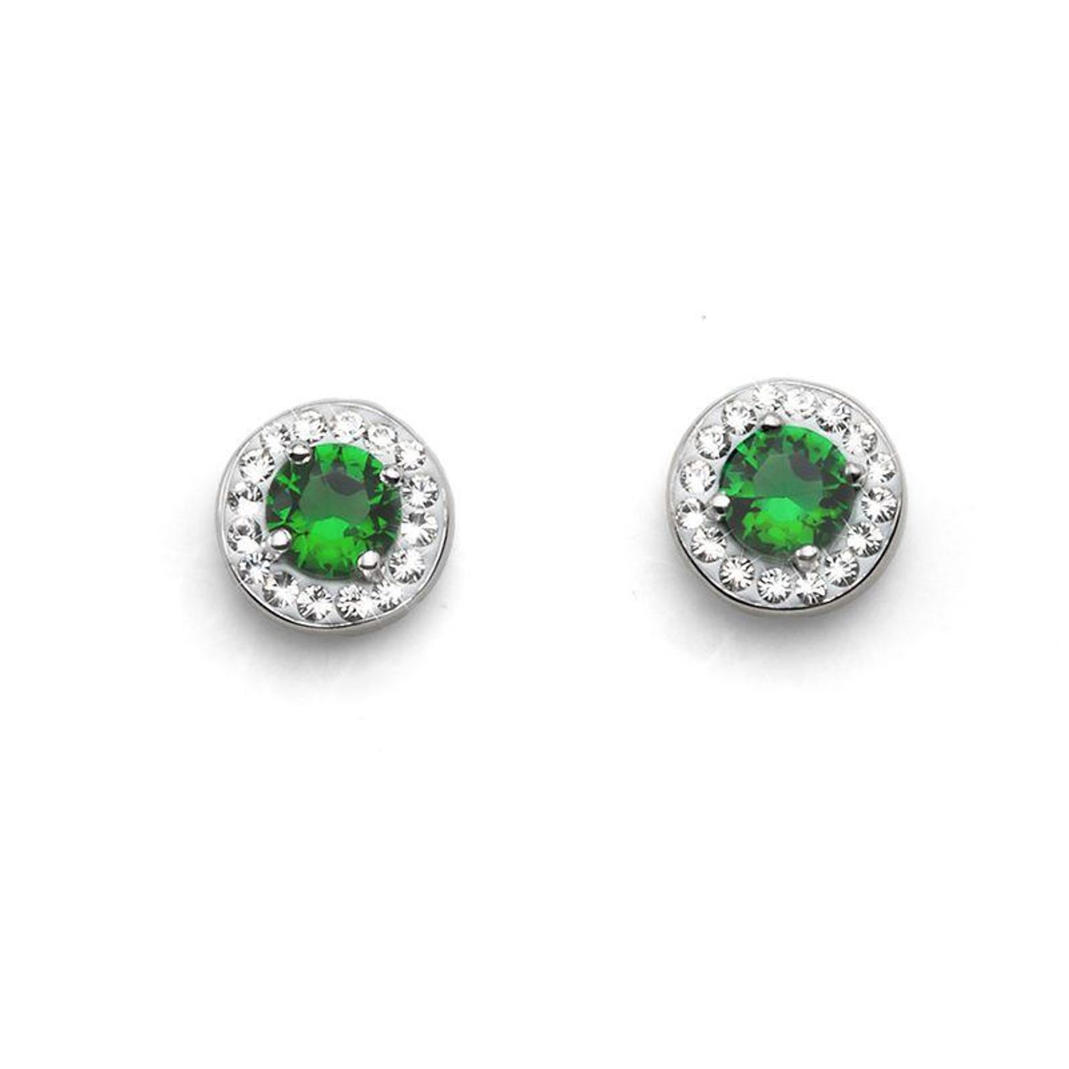 62060 Gre Ээмэг Clear 925 AG RH Emerald