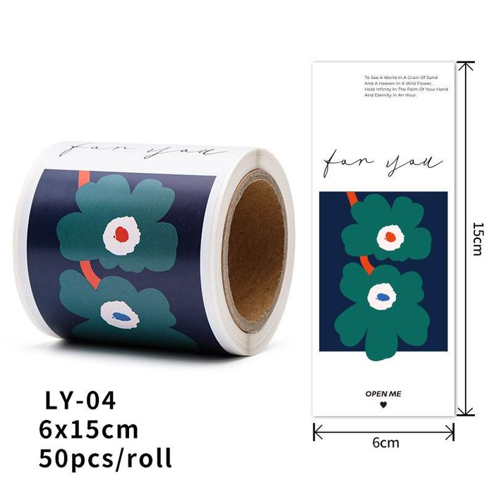 цэцэгтэй стикер наалт 04