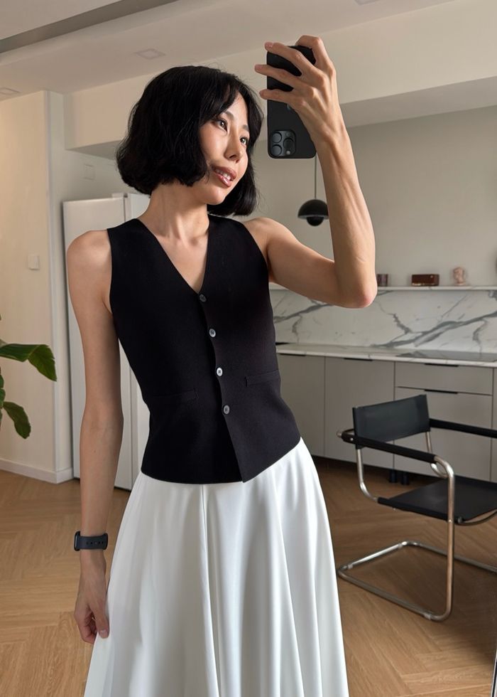 Retro V-neck Knitted Vest