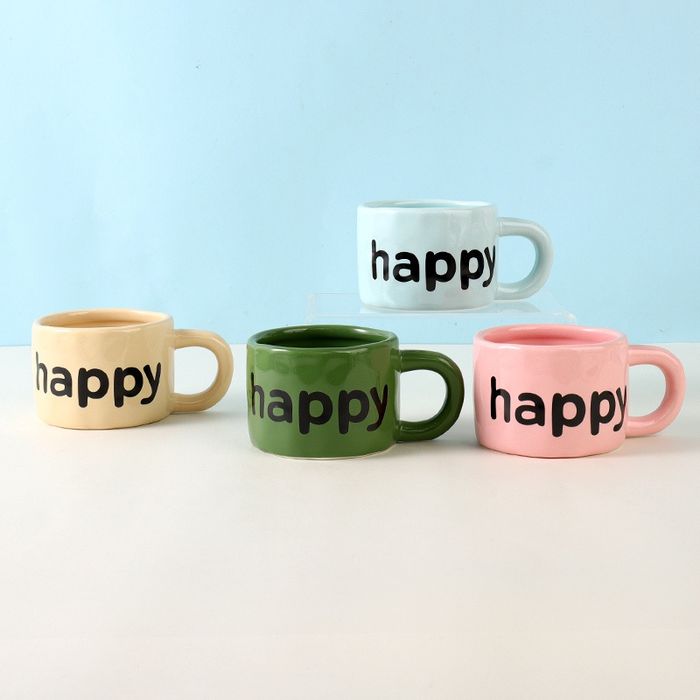 350mL/11.8fl.oz. Happy Letters Ceramic Cup