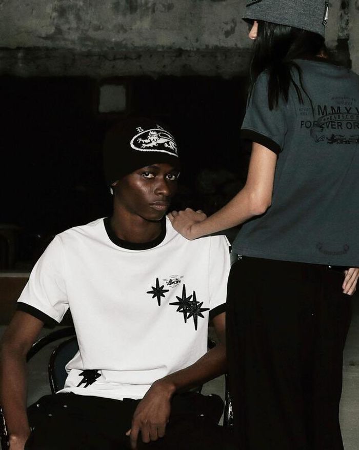 Cosmo Multi Patch Ringer T-Shirt 