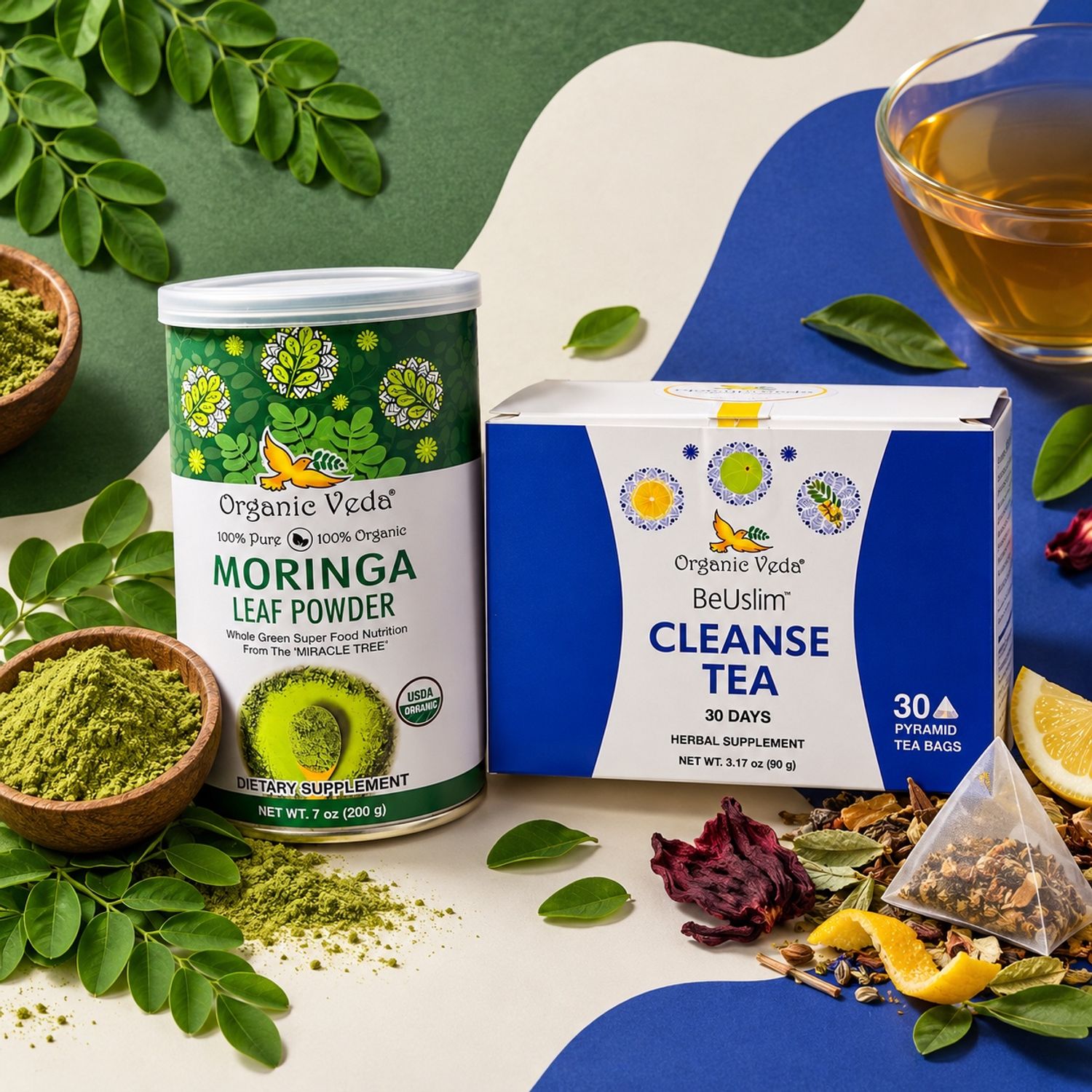 Organic Veda Moringa Nutrition & 30-Day Cleanse Bundle