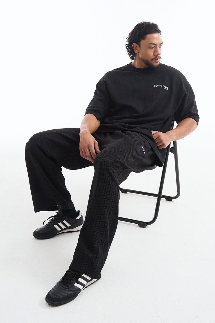 Low Pintuck Waffle Wide Pants 
